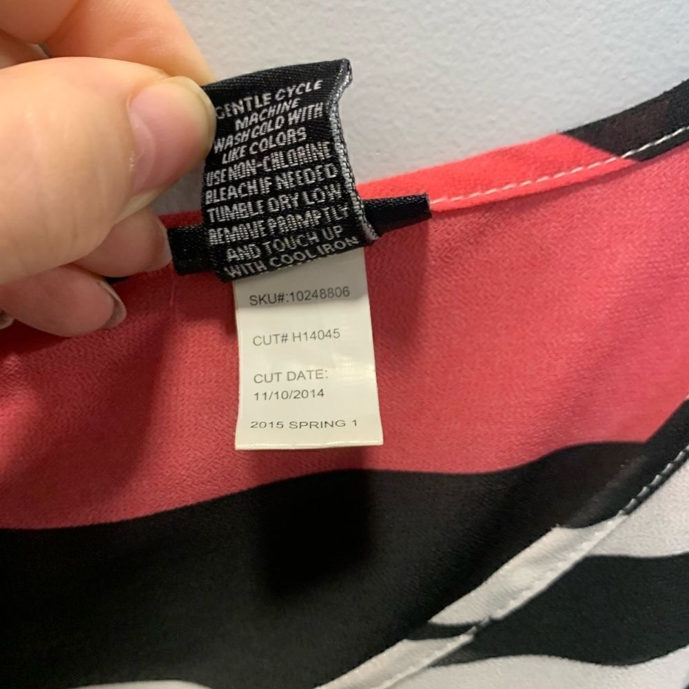 Torrid 0 Striped Blouse Pink/coral Sheer Button Back Top - Picture 8 of 10